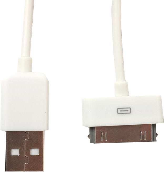 Кабель синхронизации данных PowerPlant USB-Apple 30pin 1m White (DV00DV4045) - Фото 1