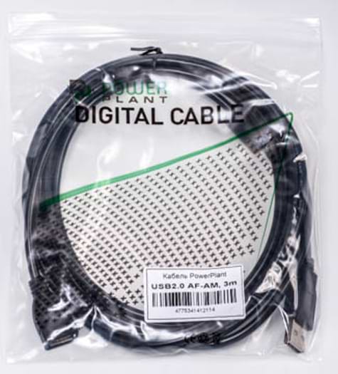 Фото - Кабель USB type A - USB type A PowerPlant USB 2.0 AF – AM 3 м One Ferrite (KD00AS1211)