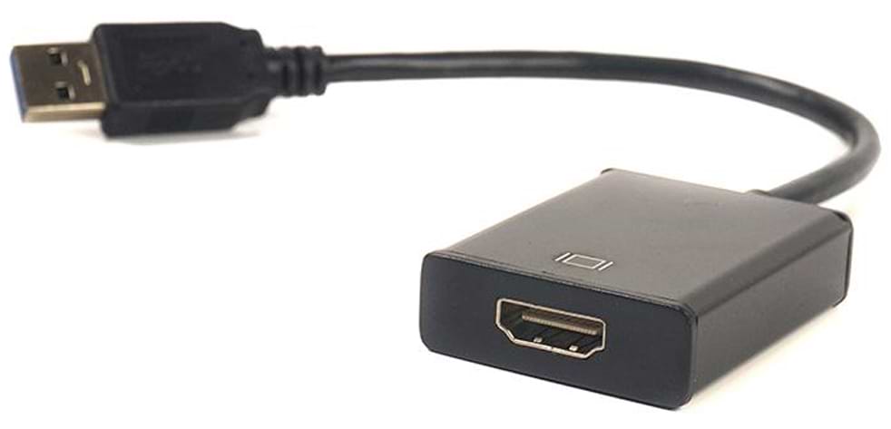 Переходник HDMI PowerPlant USB 3.0 AM - HDMI FM 0.15m Black (CA910373) - Фото 1