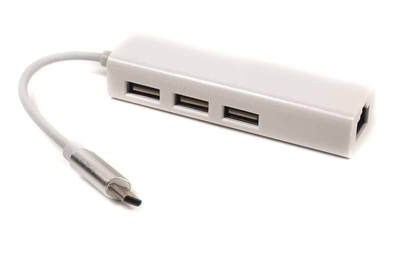 Переходник PowerPlant USB 3.1 Type-C - 3 порта USB 2.0 + Ethernet (CA910397) - Фото 1