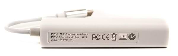 Фото - Уцінка - Перехідник PowerPlant USB 3.1 Type-C - 3 порта USB 2.0 + Ethernet (CA910397) #