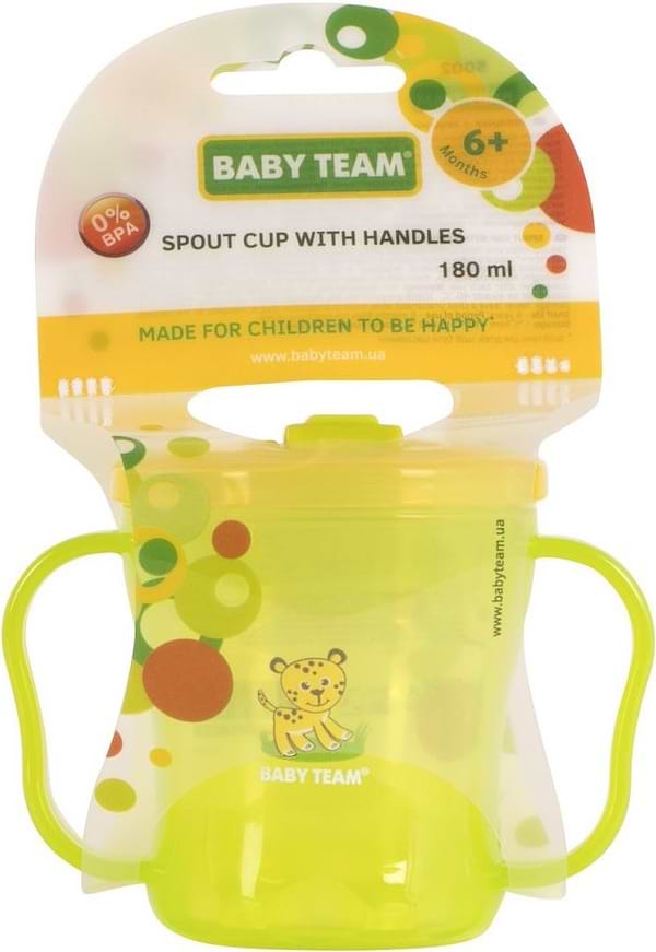 Фото - Поильник-непроливайка детский Baby Team с ручками и складывающимся носиком, 180 мл. (5002)