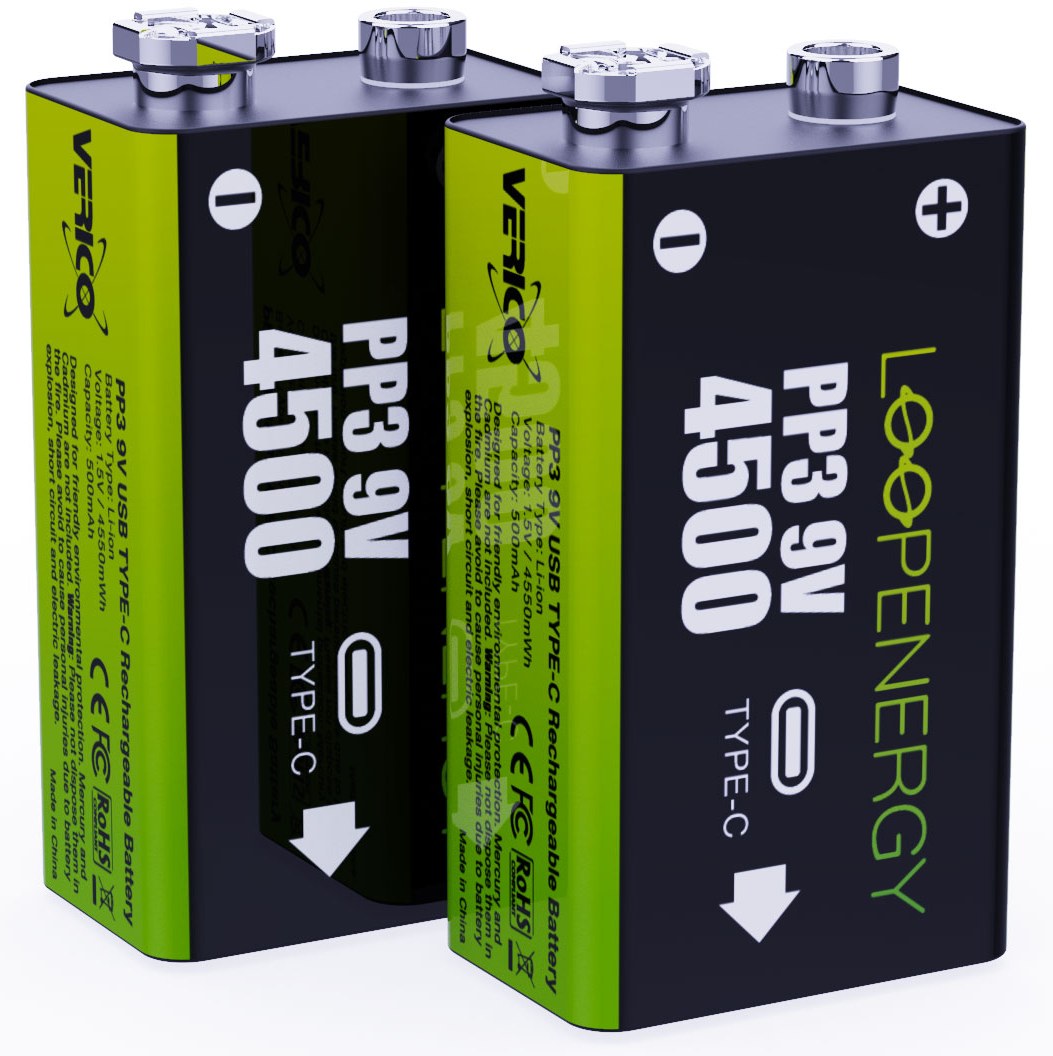 Аккумулятор тип AA Verico Loop Energy 9V USB Type-C 500mAh Li-ion 2 шт. (1UDBT-A3WEB2-NN)
