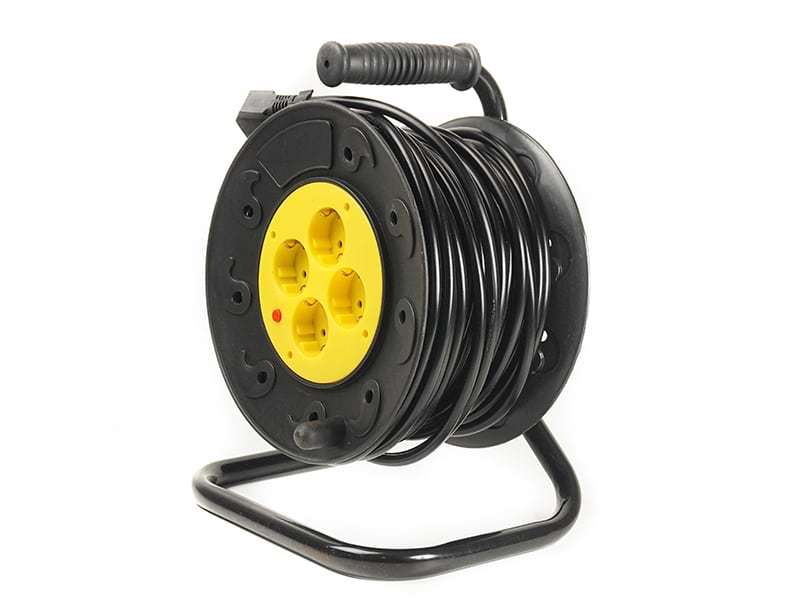Подовжувач 220В PowerPlant JY-2002/30 (PPRA10M300S4) 4 розетки 30m Black-Yellow - Фото 1