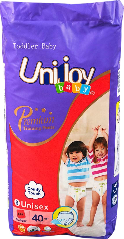 Одноразові підгузки-трусики Unijoy Premium XXL 15-19 кг 40 шт. (6973920542469)