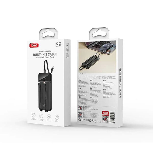 Фото - Батарея мобильная XO 10000mAh (PR274.black)