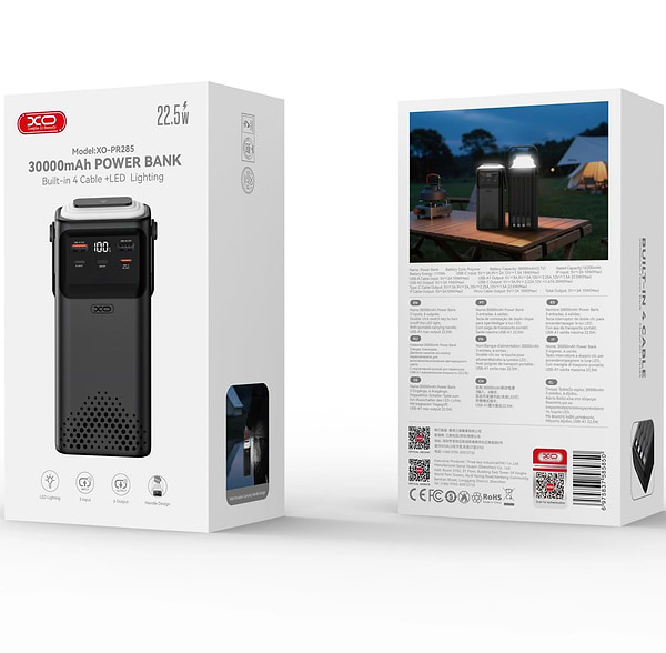 Фото - Батарея мобильная XO PR285 30000mAh 20W (PR285.black)