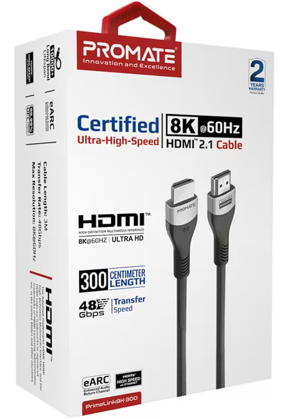 Фото - Кабель HDMI Promate HDMI-HDMI v.2.1 (Primelink8k-300.Grey)