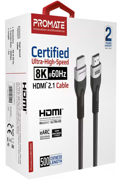 Фото - Кабель HDMI Promate HDMI-HDMI v.2.1 (Primelink8k-500.Grey)