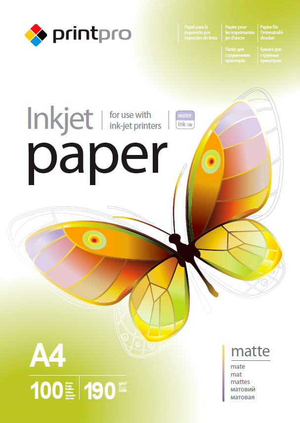Фотопапір PrintPro 190g/m2, A4, 100л (PME190100A4) - Фото 1