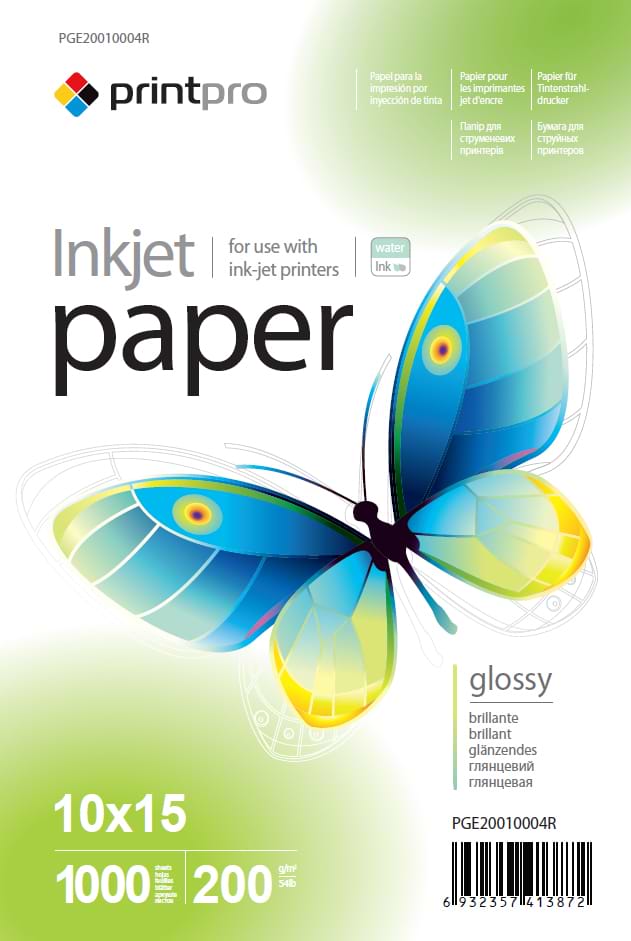 Фотобумага PrintPro 200g/m2, 10x15, 1000л (PGE20010004R)