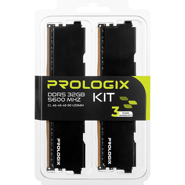 Фото - Память DDR ProLogix DDR5 2x16GB/5600 Black (PRO32GB5600B5K)