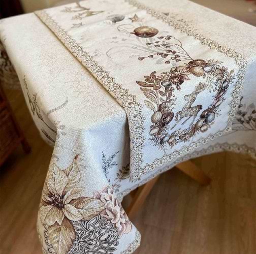 Фото - Скатертина раннер Прованс Золоті свята 35х100 (016188)