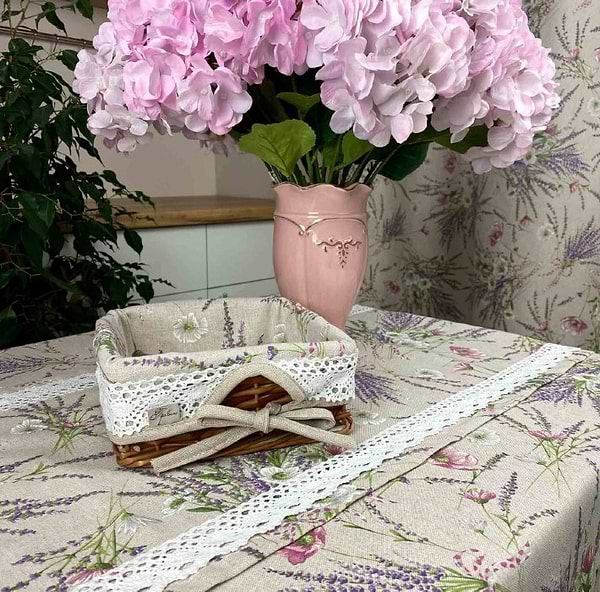 Фото - Хлібниця Прованс декоративна "Grosso" з мереживом 22х22 (017557)