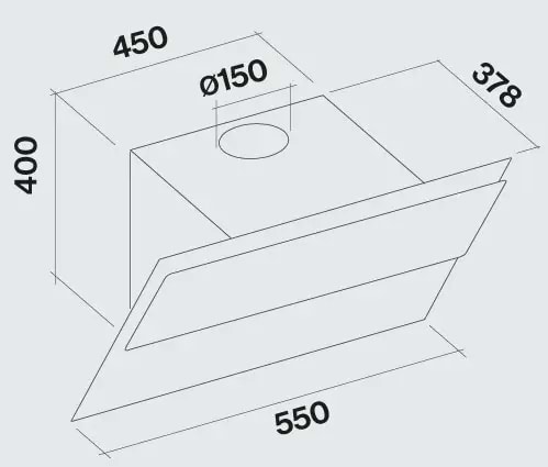 Фото - Витяжка декоративна Falmec VERSO EASY 55 black 800 (CVXN55.E2P2#ZZZN491F)