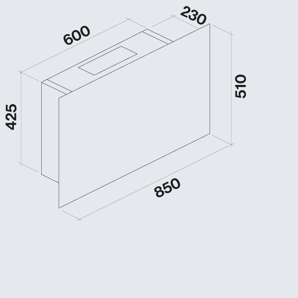 Фото - Витяжка декоративна Falmec COVER 85 теракотове скло 600