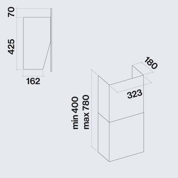 Фото - Витяжка декоративна Falmec COVER 85 теракотове скло 600