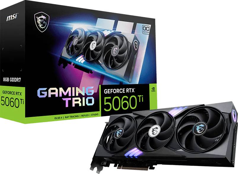 Видеокарта MSI GeForce RTX 5060 Ti 8G GAMING TRIO OC (RTX 5060 Ti 8G GAMING TRIO OC)