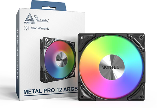 Фото - Корпусний вентилятор Montech METAL PRO 12 ARGB PWM BLK