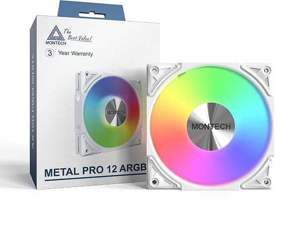 Фото - Корпусный вентилятор Montech METAL PRO 12 ARGB PWM WHT