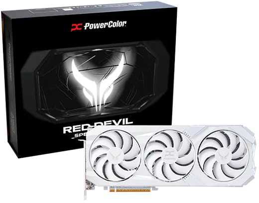 Видеокарта PowerColor AMD Radeon RX 9070 XT 16GB GDDR6 Red Devil Spectral White PowerColor (RX9070XT 16G-E/OC/WHITE)