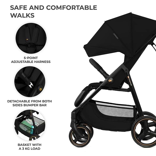 Фото - Коляска прогулянкова Kinderkraft Trig 3 Onyx Black (KSTRIG03BLK0000)