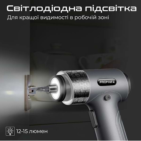 Фото - Акумуляторна викрутка Promate ProTools-31G