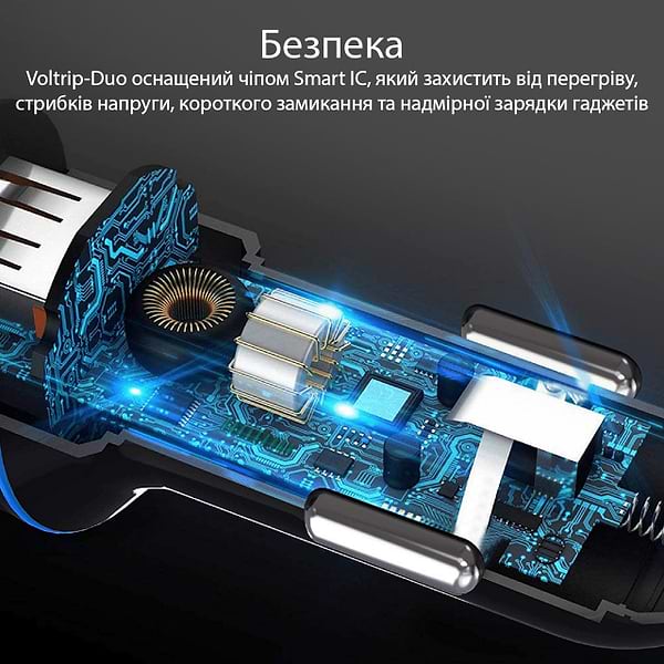 Фото - Автомобільний зарядний пристрій Promate Voltrip-duo Black