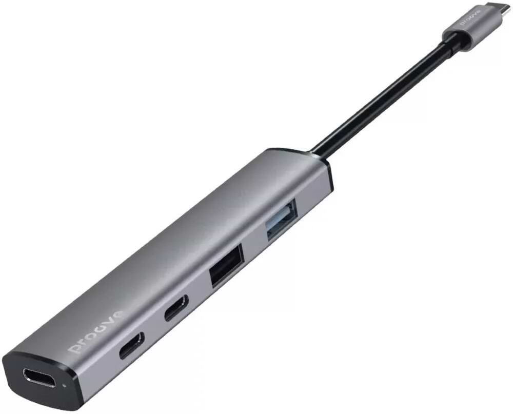 Хаб USB Proove Arc Link 5 in 1 (2xUSB3.0 + 3xType-C3.0) Silver (HBAL00222024)