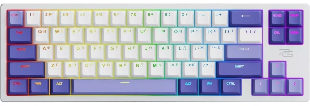Клавиатура проводная игровая Proove Gaming Aress (Ukraine Layout) white/purple (MKAR00022417)