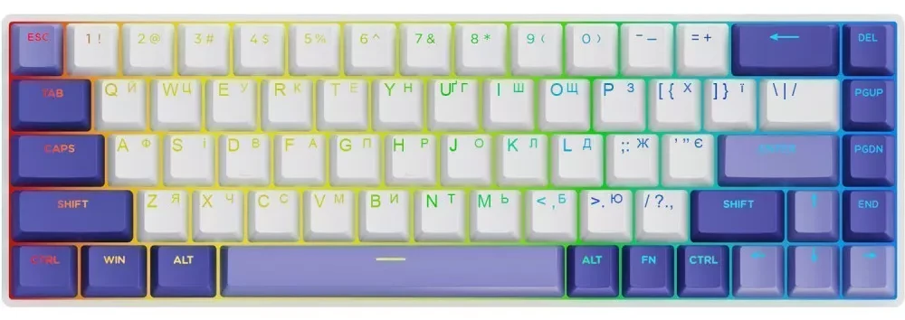 Клавиатура проводная игровая Proove Gaming Cyrex (Ukraine Layout) white/purple (MKCR00022417)