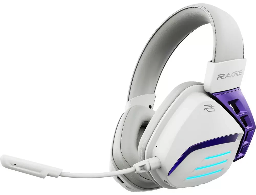 Гарнитура беспроводная игровая Proove Gaming Rage (APP) white/purple (WHRG00020002)