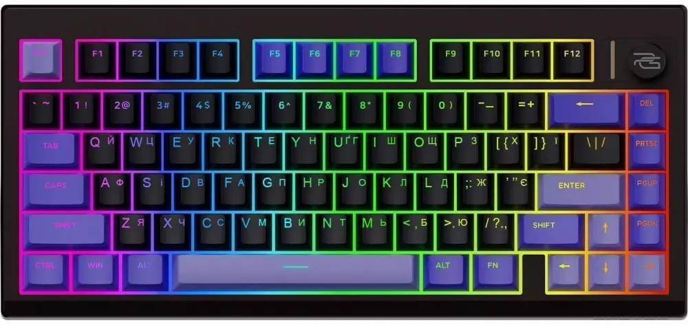 Клавиатура беспроводная игровая Proove Gaming Raster (Ukraine Layout) black/purple (WKRS00022416)