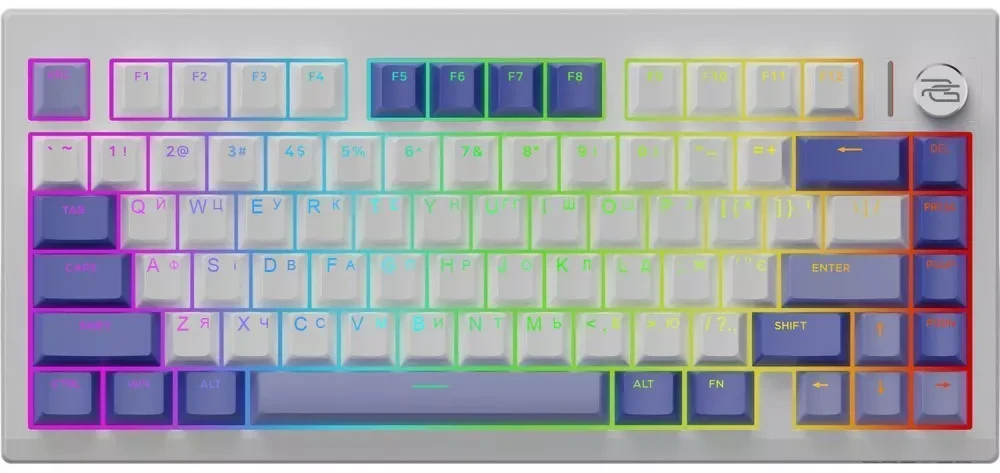 Клавиатура беспроводная игровая Proove Gaming Raster (Ukraine Layout) white/purple (WKRS00022417)