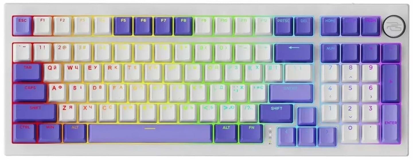 Клавиатура беспроводная игровая Proove Gaming Slicker Pro (Ukraine Layout) White/Purple (WKSLP0022417)
