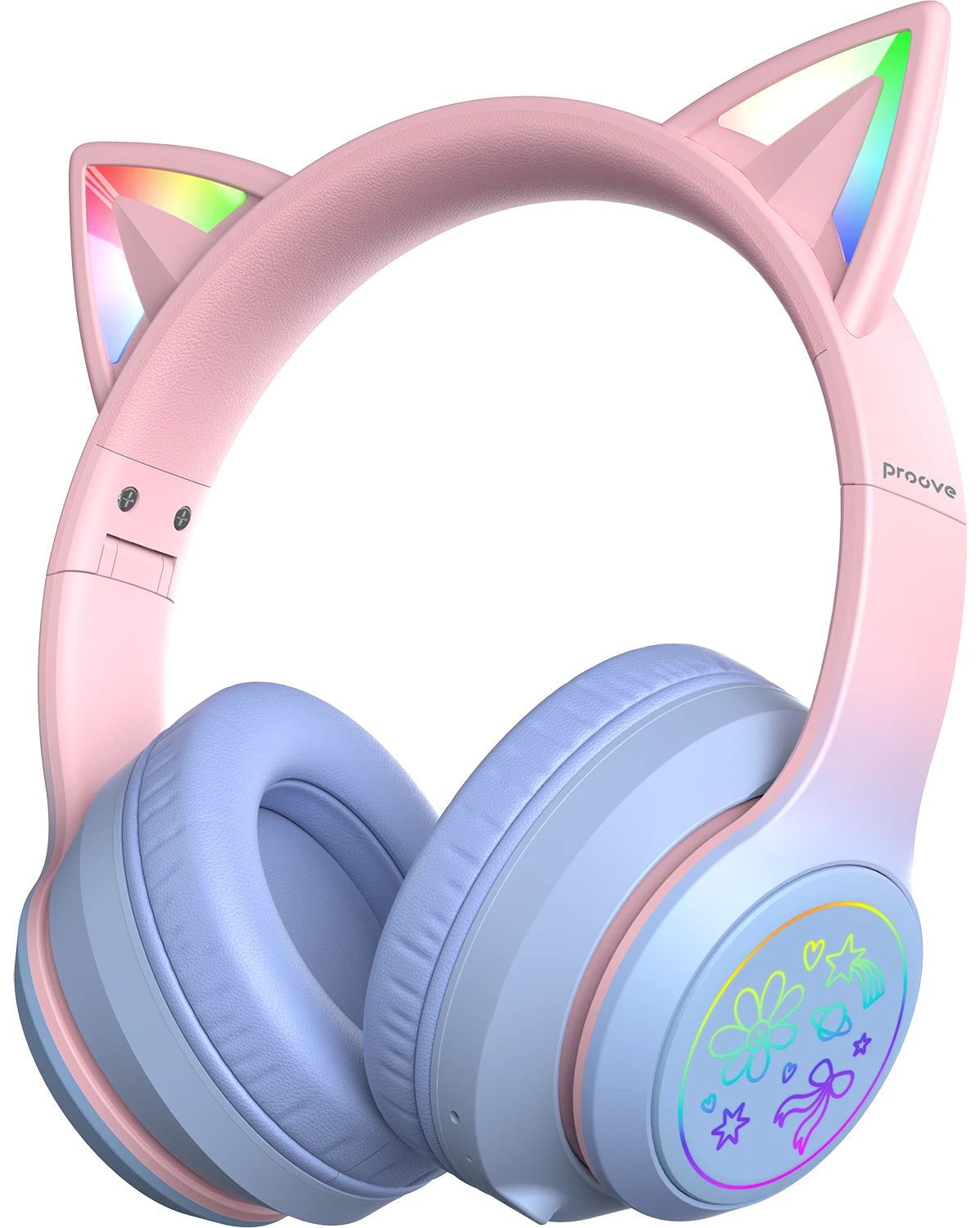 Навушники накладні бездротові Proove Kids Neko APP Blue/Pink (HPNK0001AP26)