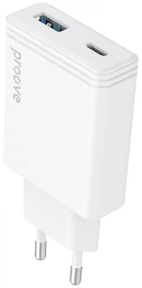 Сетевое зарядное устройство Proove Slender 65W (Type-C + USB) white (WCSL65110002)