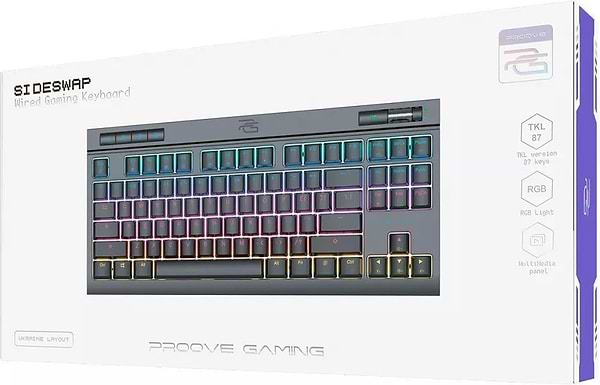 Фото - Клавіатура дротова ігрова Proove Gaming Sideswap (Ukraine Layout) Black (CKSI00022401)