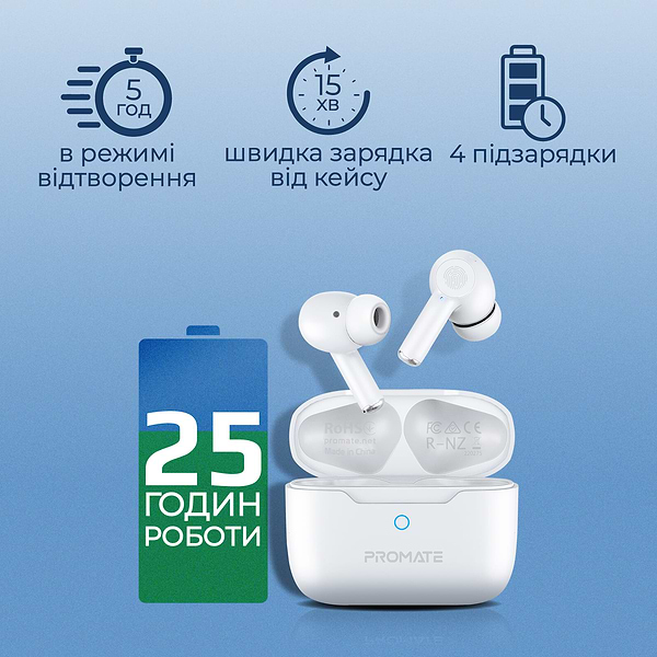 Фото - Навушники вкладиші бездротові TWS Promate propods.white