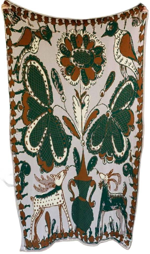 Плед односпальний Прованс В'язаний в українському стилі Косівські мотиви 120х180 см (044461)