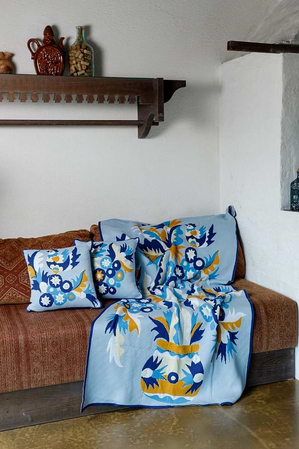 Фото - Плед односпальный Прованс Вязаный в украинском стиле Самчиковские мотивы 120х180 см (044462)