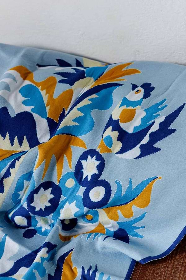 Фото - Плед односпальный Прованс Вязаный в украинском стиле Самчиковские мотивы 120х180 см (044462)