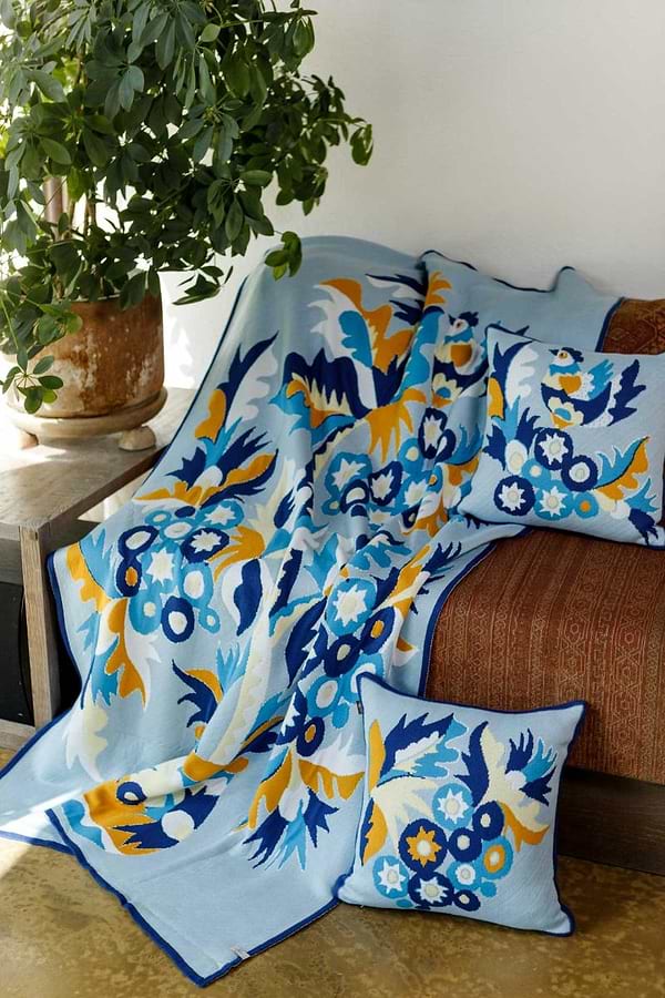 Фото - Плед односпальный Прованс Вязаный в украинском стиле Самчиковские мотивы 120х180 см (044462)