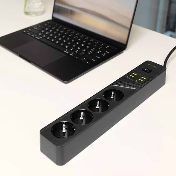 Фото - Мережевий фільтр Proove Power Strip P-04 4 sockets+4 USB+2 Type-C 3 м Black (PSP442430001)