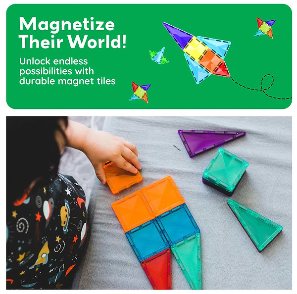 Фото - Магнитный конструктор Picasso Tiles MINI DIAMOND SERIES SET 60 деталей (22303)