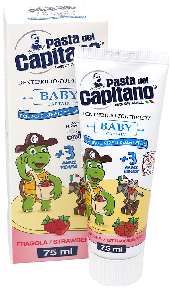 Фото - Зубна паста дитяча Pasta Del Capitano Baby Strawberry 3+ 75 мл (PTPBS75)