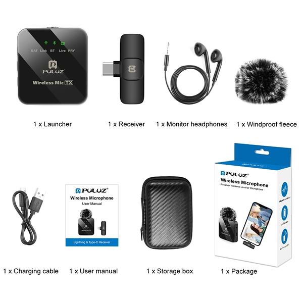 Фото - Микрофон для смартфона Puluz Type-C Black (PU646B)