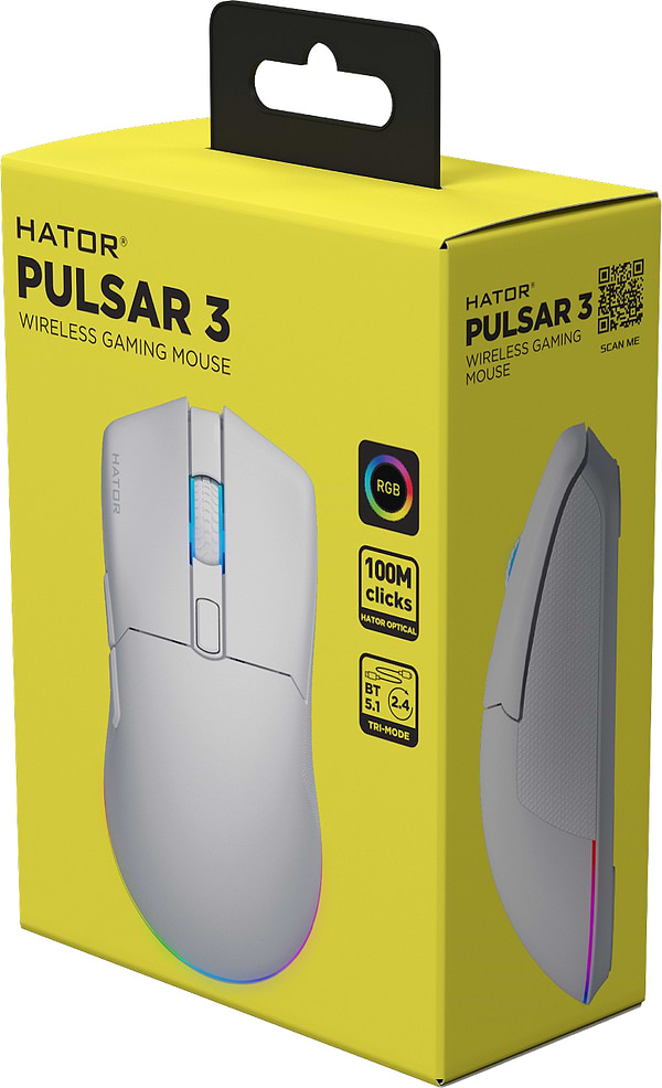 Фото - Миша бездротова ігрова Hator Pulsar 3 Wireless White (HTM631)