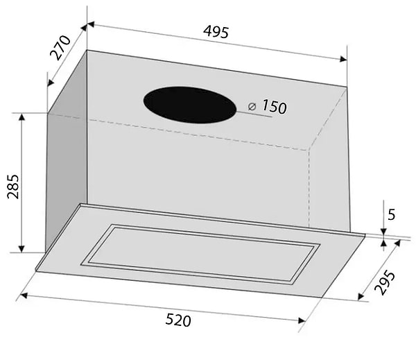 Фото - Вытяжка встраиваемая Ventolux PUNTO 52 BK/MBG (1000) ST