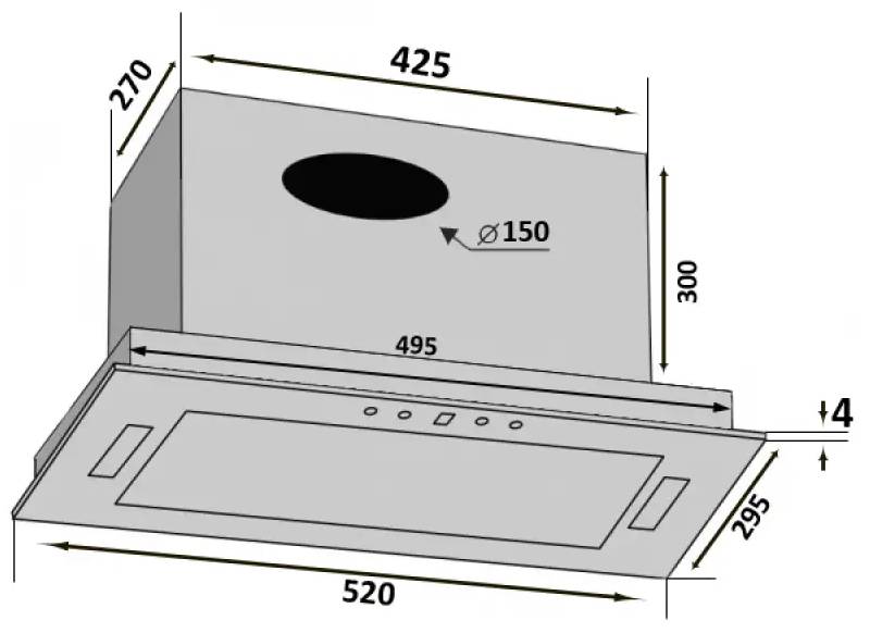 Фото - Вытяжка встраиваемая Ventolux PUNTO 52 WG (1400) TRC JET